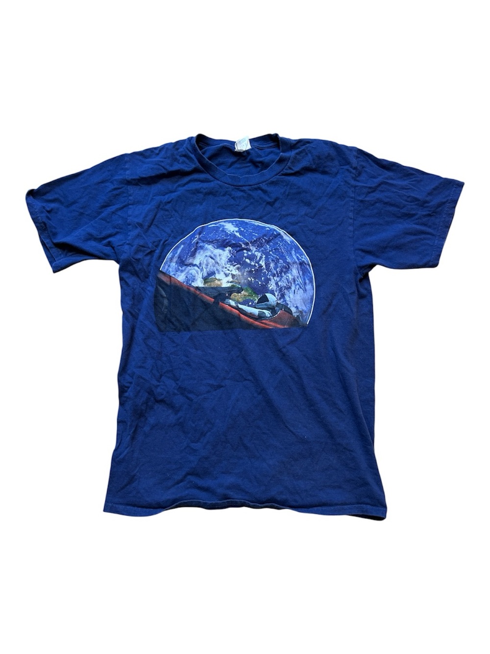 Port & Company SpaceX Starman Tesla Roadster in Space‎ Graphic Tee Blue Small